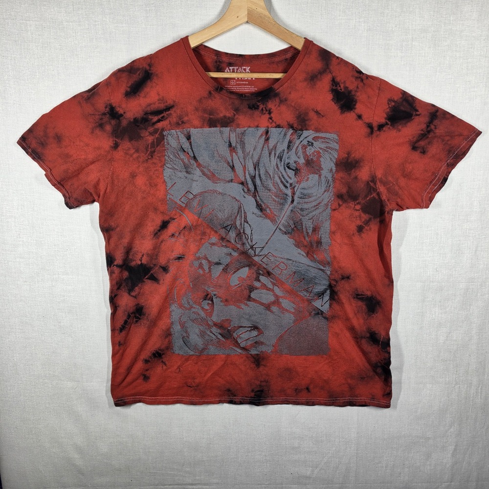 Attack on Titan Shirt Mens Extra Large Levi Ackerman Tie Dye Graphic Tee